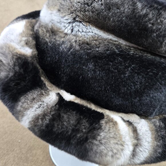 Brown Chinchilla Rex Fur Brim Hat - Picture 2 of 4